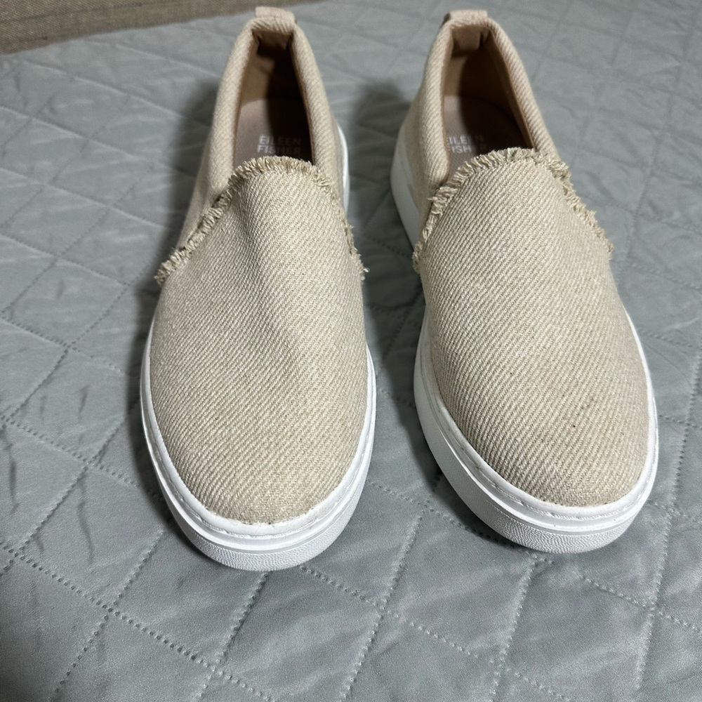 Eileen Fisher Cream Slip-On Shoes